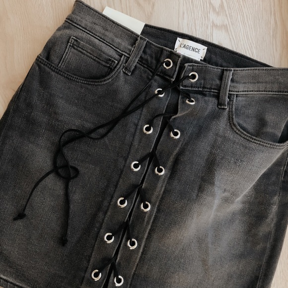 L’agence Dresses & Skirts - L’agence denim skirt with lace tie